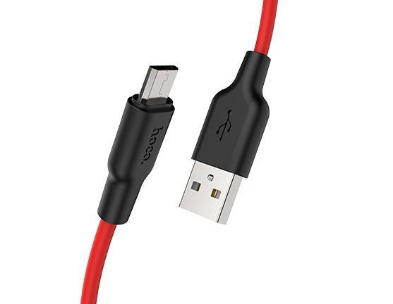 Дата-кабель microUSB HOCO (6931474713841) X21 PLUS USB (m) - microUSB (m) 1.0m - красный/черный