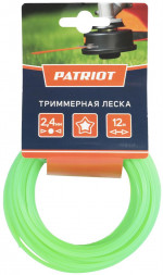 Леска PATRIOT 805205122 Леска D 2,4 мм L 12 м (звезда, зеленая) 240-12-3, картонный подвес