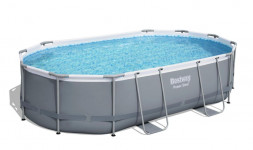 Бассейн каркасный BESTWAY Бассейн каркасный Power Steel, 488 х 305 х 107 см, фильтр насос, лестница, тент, 56448