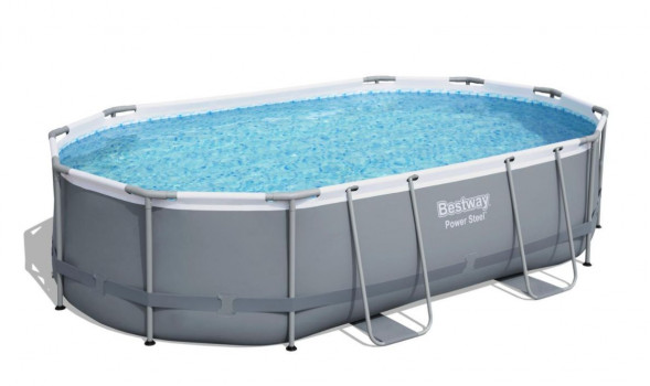 Бассейн каркасный BESTWAY Бассейн каркасный Power Steel, 488 х 305 х 107 см, фильтр насос, лестница, тент, 56448