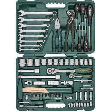 JONNESWAY S04H52477S Набор инструмента универсальный 1/4&quot;, 1/2&quot;DR, 77 предметов