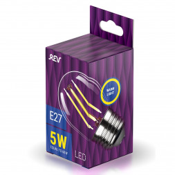 Лампа светодиодная REV 32423 2 FILAMENT G45/E27/5W/2700K