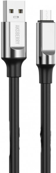 Кабель AKSBERRY (6900291860014) X159 Silicone USB-A - MicroUSB, черный