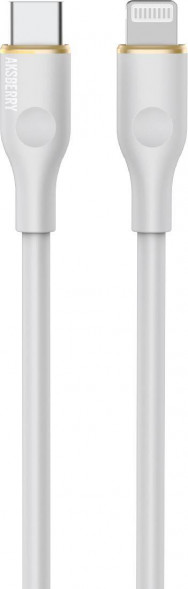 AKSBERRY (6900328100014) X162 Liquid silicone Type-C-Lightning, белый