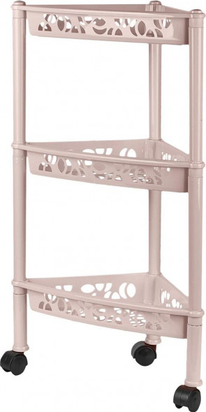 Этажерка KEEPLEX KL283212005 Light на колесиках трехсекционная угловая 38,3х22,2х69см бежевый топаз