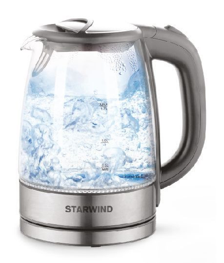 ЧАЙНИКИ ЭЛЕКТРИЧЕСКИЕ STARWIND SKG2315 1.7л. 2200Вт серый/серебристый (стекло)