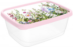 HOMVER Цветущий луг прямоугольный 1,5л с декором (светло-розовый) 223111007/01