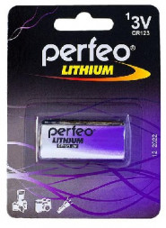 Элементы питания PERFEO CR123/1BL LITHIUM