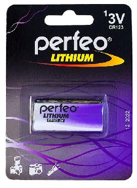 Элементы питания PERFEO CR123/1BL LITHIUM