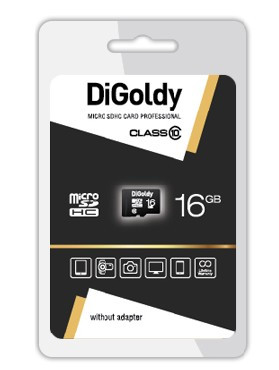 Карта памяти DIGOLDY MicroSDHC 16GB Class10 - б/а