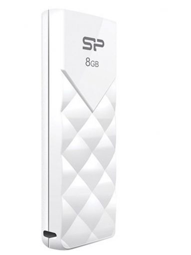 USB флеш SILICON POWER 8GB ULTIMA U03 белый выдвижной
