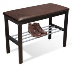 Банкетка SHEFFILTON Альберо SHT-B2 венге/коричневый/алюм.метал (194984)