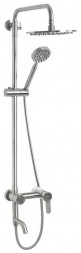 Душевой комплект МАГНУС 9237 Смеситель+стойка душевая тропический душ БОКОВОЙ с двумя лейками из нержавеющей стали
