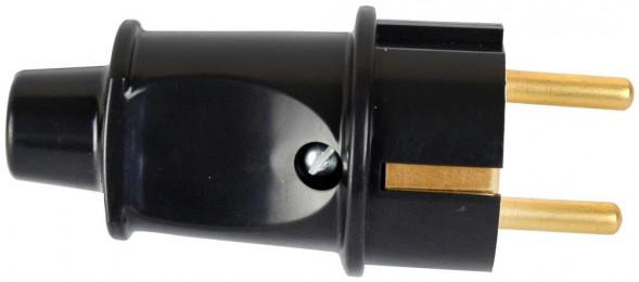 Штепсельная вилка VOLSTEN (14442) Sb2-PZ21 16А, Вилка прямая Черная