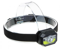 Фонарь на голову ЕРМАК Фонарь на голову, сенсорный, XPE COB LED, 11 режимов, 1000мАч, USB кабель, 6х4,5х3см, пластик 221-072