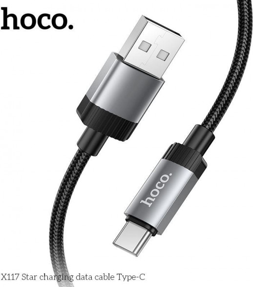 Кабель HOCO (6942007652568) X117a ,для Type-C, 1 м, Black