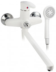 Смеситель для ванны BRIMIX 5561 Смеситель в ванную, длинный излив, шаровый, из высокопрочного пластика АБС, БЕЛЫЙ