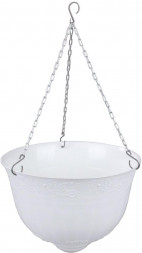 АЛЬТЕРНАТИВА М3168 Кашпо &quot;Венеция&quot; 10л Д330мм подвесное (белый) (уп.10)