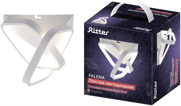 Люстра потолочная RITTER 51652 5 FALENA 30Вт/2700K/4200K/6400K белый