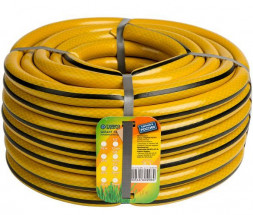 Шланг поливочный ГИДРОАГРЕГАТ Шланг поливочный Д=1/2" (25м) арм., 3-х слойный Гидроагрегат желтый с черной полосой