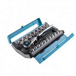 Наборы инструмента GROSS Набор торцевых головок, трещотка 120 зубьев, 41 предмет, 1/2&quot;, 1/4&quot;, CrV 14143