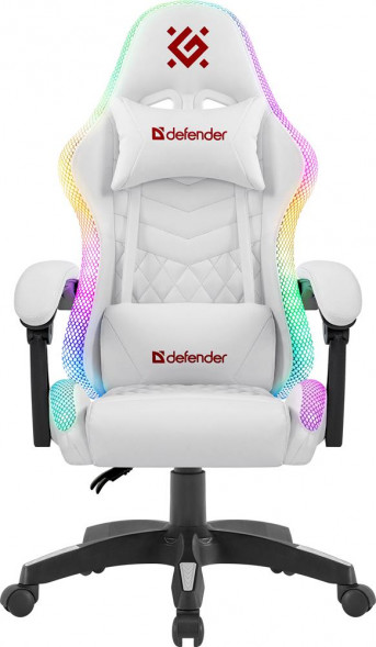 Кресло DEFENDER (64048) Core Белый,RGB,класс 4,PU Белый
