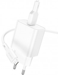 СЗУ BOROFONE (6974443388558) BA72A Spring 1USB QC3.0 - белый