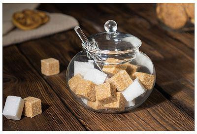 MALLONY Сахарница стеклянная 350 мл, DOLCE, со стеклянной ложечкой (107618)