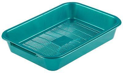 РЫЖИЙ КОТ Лоток с сеткой 36*26*6,5 см., бирюзовый (перламутровый) (106097)