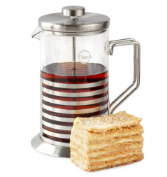 Френч-пресс "НАПОЛЕОН" нержавеющая сталь, боросиликатное стекло. TIMA Френч-пресс "НАПОЛЕОН" 800мл. нержавеющая сталь, боросиликатное стекло. FG-800