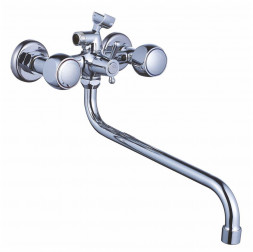 Смеситель для ванны АНТЕЙ 227336-ANT Луна Смеситель д/ванны с 2-мя рукоятками S-30см, с перекл. душа