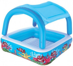 Бассейн BESTWAY 52192 Надувной бассейн с навесом от солнца 140*140*114 см, 265 л