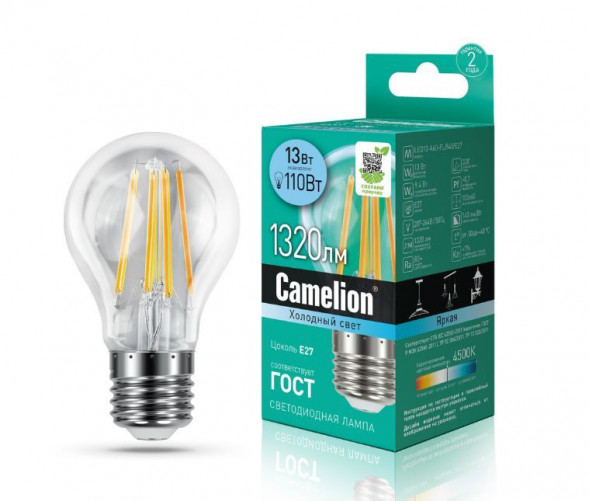 Лампа CAMELION (13717) LED13-A60-FL/845/E27