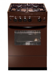 Плита газовая ЛЫСЬВА ГП 400 М2С-2у коричневая, со стеклянной крышкой