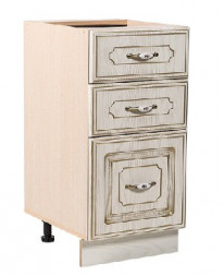 Кухонный модуль БИТЕЛ АНЖЕЛИКА СТР 400/3 фасад ясень/патина, каркас дуб молочный