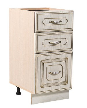 Кухонный модуль БИТЕЛ АНЖЕЛИКА СТР 400/3 фасад ясень/патина, каркас дуб молочный