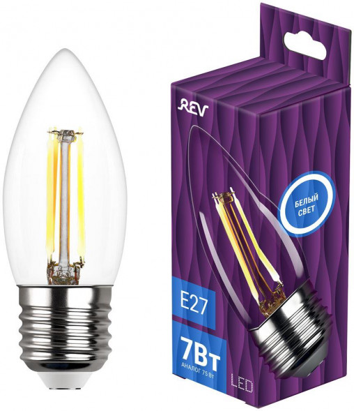 Лампа filament REV 32489 8 С37 7Вт E27 4000K