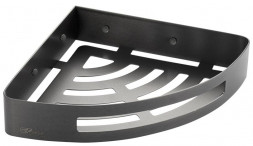 полочка GFMARK 78360 Полочка 22 см одинарная угловая овальная, литая, ГРАФИТ, из нержавеющей стали марки SUS 304