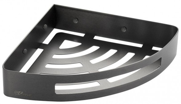 полочка GFMARK 78360 Полочка 22 см одинарная угловая овальная, литая, ГРАФИТ, из нержавеющей стали марки SUS 304