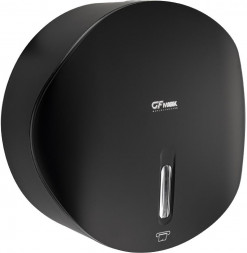 Диспенсер для туалетной бумаги GFMARK 9152 Диспенсер для туалетной бумаги - барабан, пластиковый, черного цвета, с глазком, с ключом