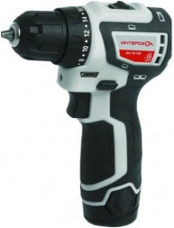 Дрель-шуруповерт ИНТЕРСКОЛ ДА-10/12В МиниМАКС бесщеточная аккумуляторная дрель-шуруповерт (Li-ion, картон, 2 аккум., 1,5Ач)