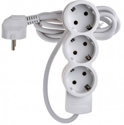 Удлинитель с заземлением DUWI 32072 2 Supraline 3гн. 1м. белый