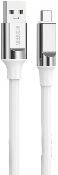 Кабель AKSBERRY (6900291880012) X159 Silicone USB-A Type-C, белый