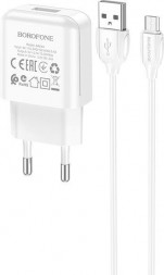 СЗУ BOROFONE (6974443383874) для micro USB BA64Am White