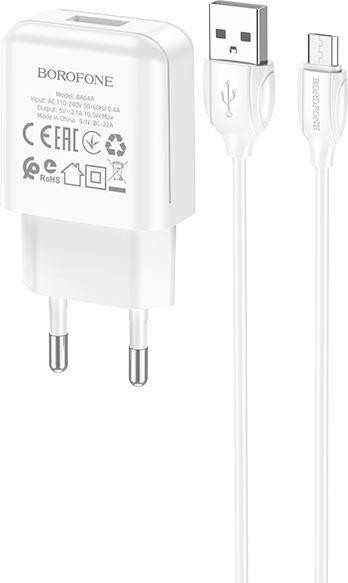 СЗУ BOROFONE (6974443383874) для micro USB BA64Am White