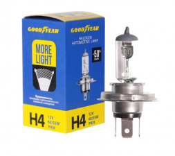Лампа галогенная GOODYEAR GY014124 Н4 12V 60/55W P43t More Light