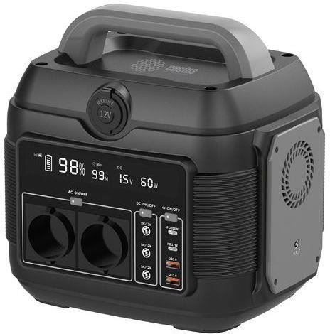 CACTUS Электростанция портативная CS-PCS576 160000mAh 5A QC3.0 2xUSB черный/серый