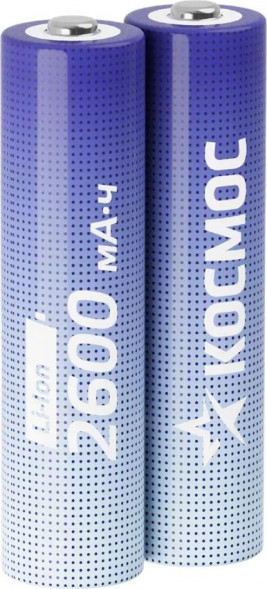 Аккумулятор КОСМОС KOC18650Li-ion26US2 голубой