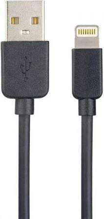 Кабель PERFEO (I4321) USB A вилка - Lightning вилка, 2A, черный, длина 2 м., TWO
