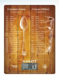 Весы кухонные SCARLETT SC-KS57P19 меры и веса